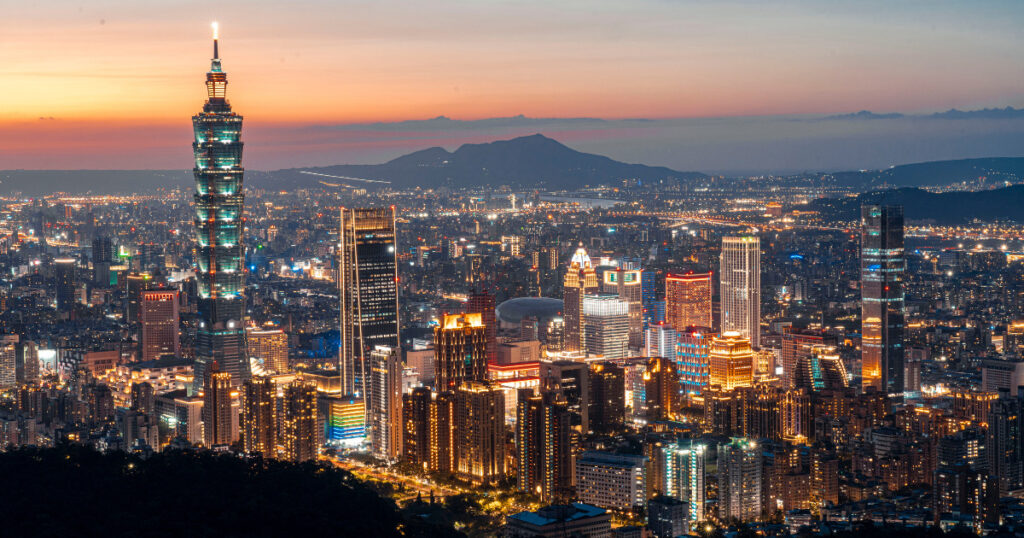 Taipei 101 building and Taipei City night view, Taiwan for Spectrum of the Seas Sailing the Eastern Odyssey.